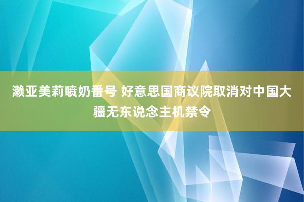 濑亚美莉喷奶番号 好意思国商议院取消对中国大疆无东说念主机禁令