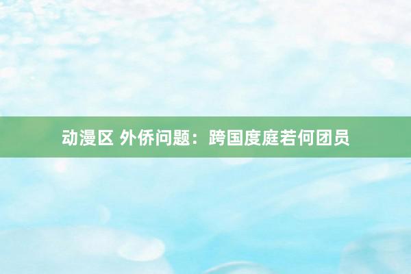 动漫区 外侨问题：跨国度庭若何团员