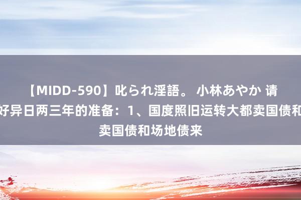 【MIDD-590】叱られ淫語。 小林あやか 请诸君作念好异日两三年的准备：1、国度照旧运转大都卖国债和场地债来