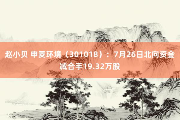 赵小贝 申菱环境（301018）：7月26日北向资金减合手19.32万股