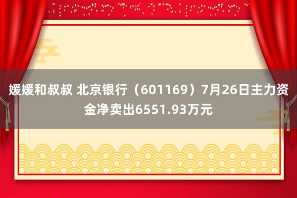 媛媛和叔叔 北京银行（601169）7月26日主力资金净卖出6551.93万元