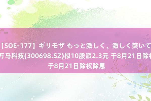 【SOE-177】ギリモザ もっと激しく、激しく突いて Ami 万马科技(300698.SZ)拟10股派2.3元 于8月21日除权除息