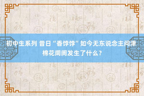 初中生系列 昔日“香饽饽”如今无东说念主问津 棉花阛阓发生了什么？