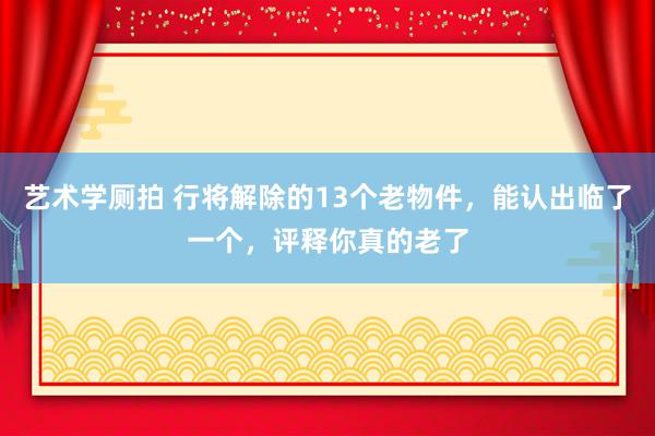 艺术学厕拍 行将解除的13个老物件，能认出临了一个，评释你真的老了