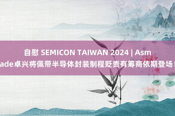 自慰 SEMICON TAIWAN 2024 | Asmade卓兴将佩带半导体封装制程贬责有筹商依期登场！